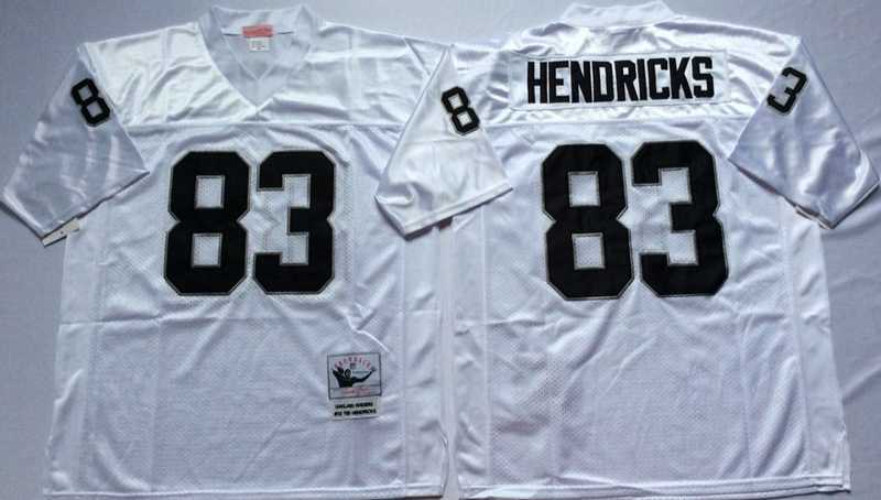 Raiders 83 Ted Hendricks White M&N Throwback Jersey->nfl m&n throwback->NFL Jersey